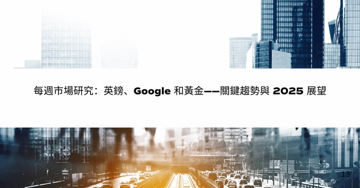 每週市場研究：英鎊、Google 和黃金——關鍵趨勢與 2025 展望